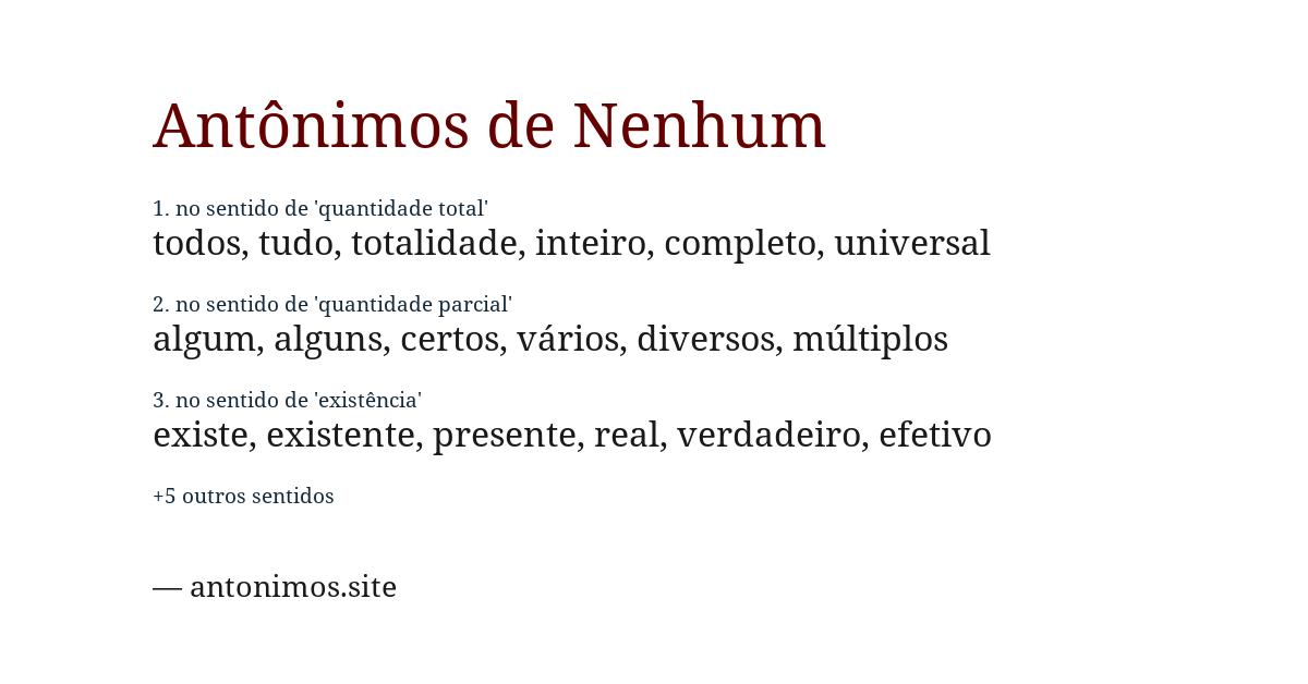 Antônimo de nenhum