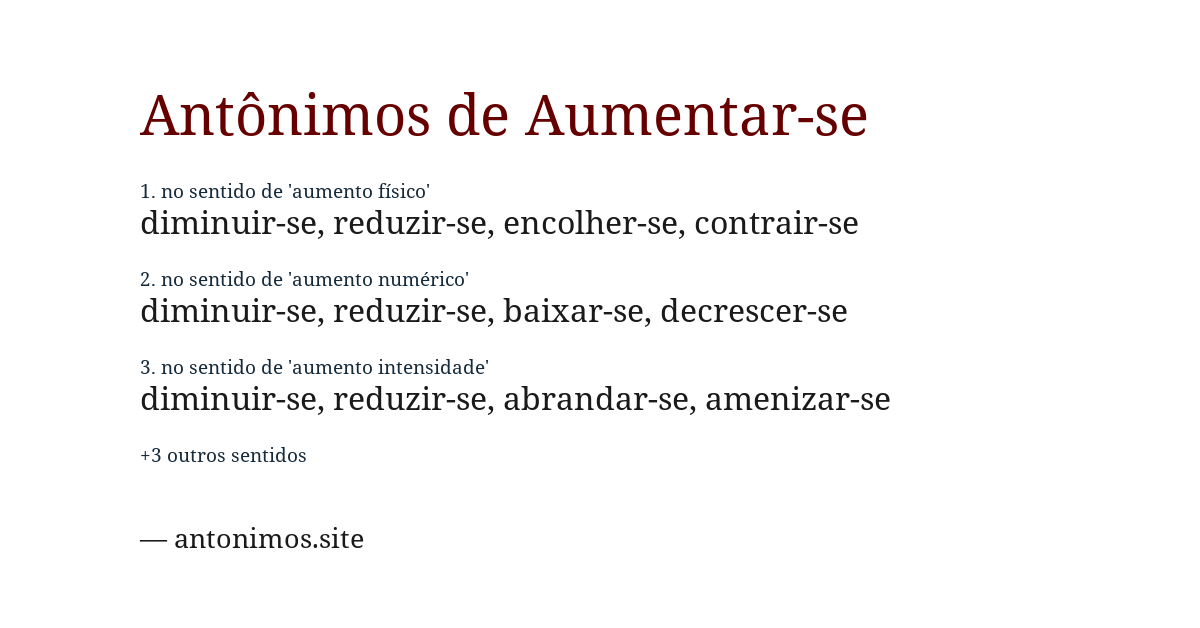 Antônimo de aumentar-se