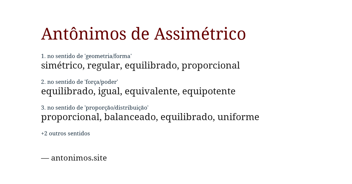 Antônimo de assimétrico