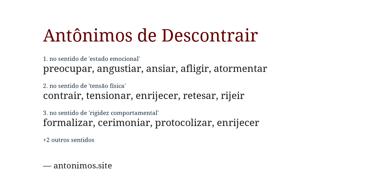 Antônimo de descontrair