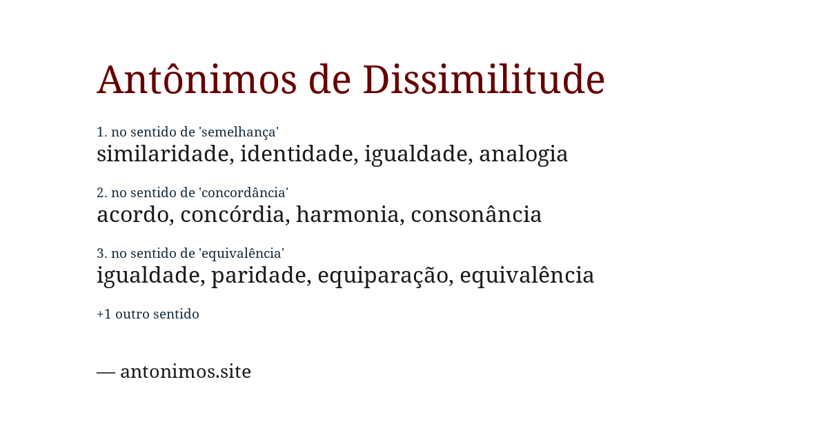 Antônimo de dissimilitude