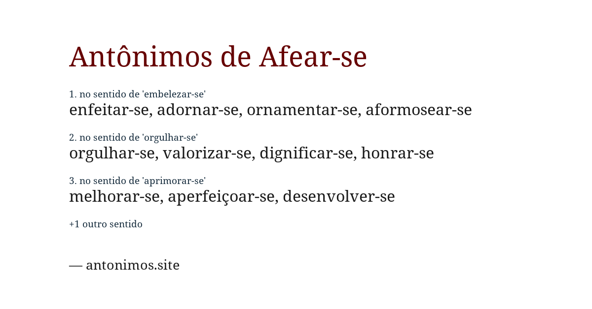 Antônimo de afear-se