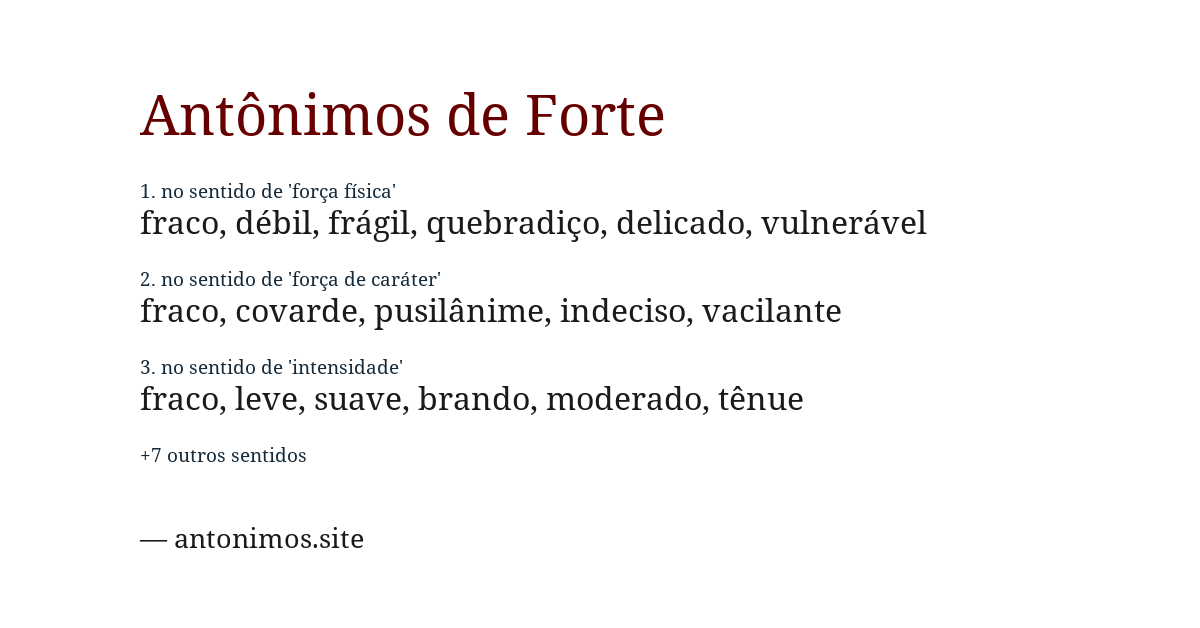 Antônimo de forte