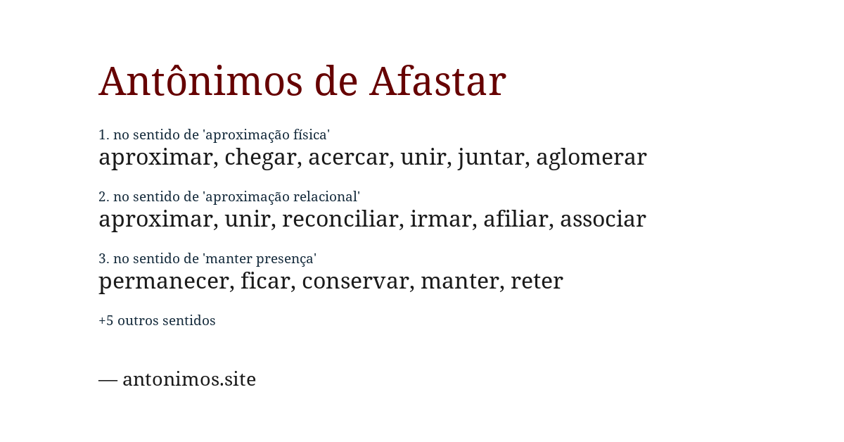 Antônimo de afastar