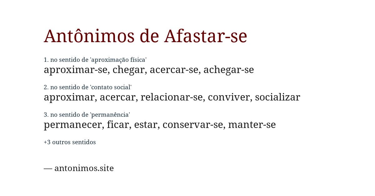 Antônimo de afastar-se