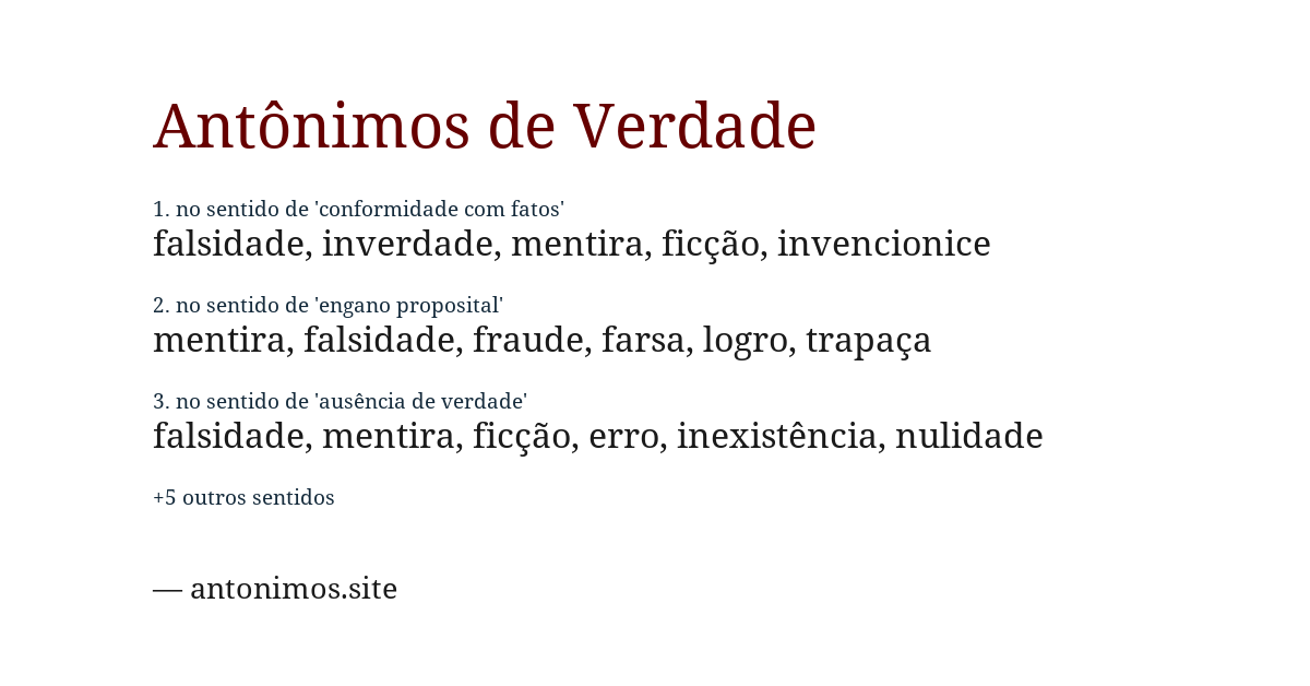 Antônimo de verdade