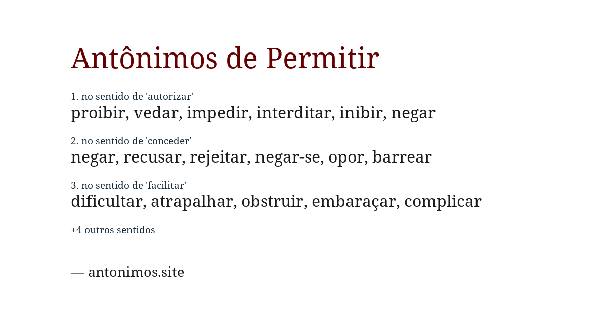 Antônimo de permitir