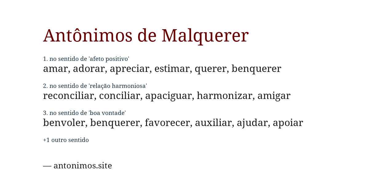 Antônimo de malquerer