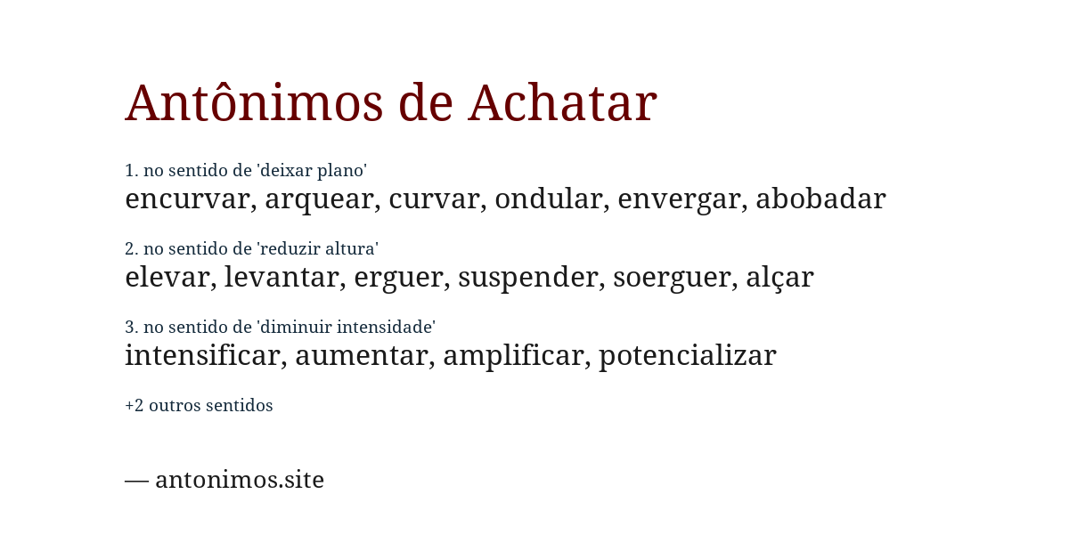 Antônimo de achatar