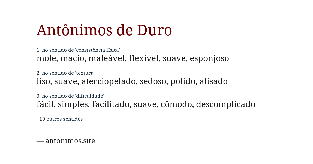 Antônimo de duro