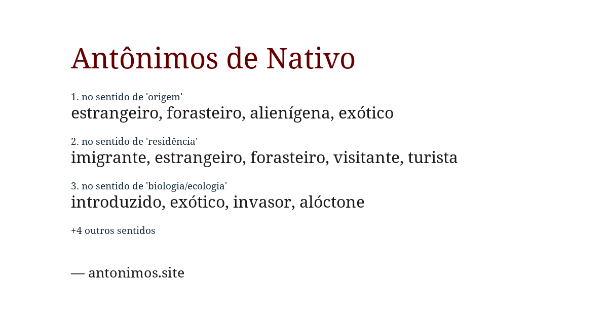 Antônimo de nativo