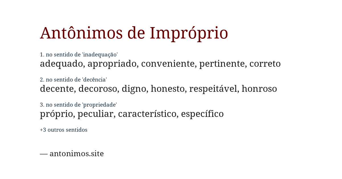 Antônimo de impróprio