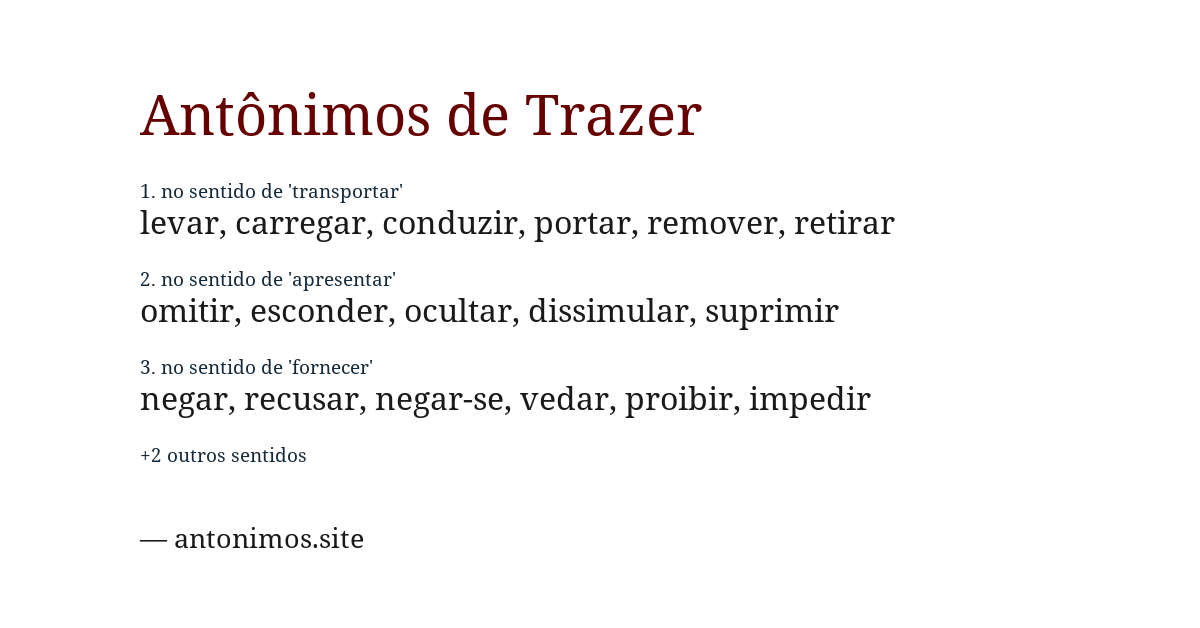 Antônimo de trazer