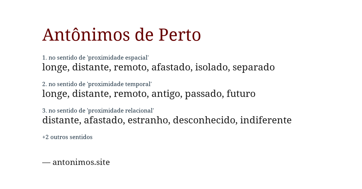 Antônimo de perto