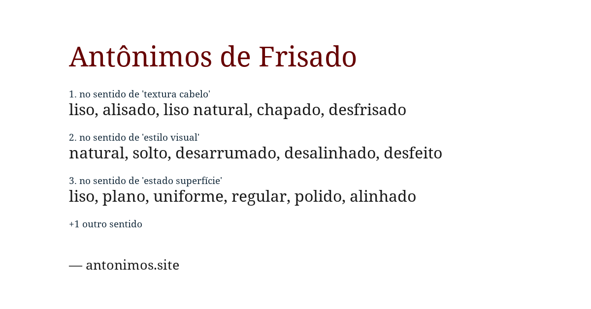 Antônimo de frisado