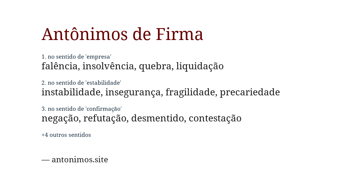 Antônimo de firma