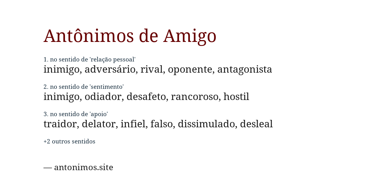 Antônimo de amigo