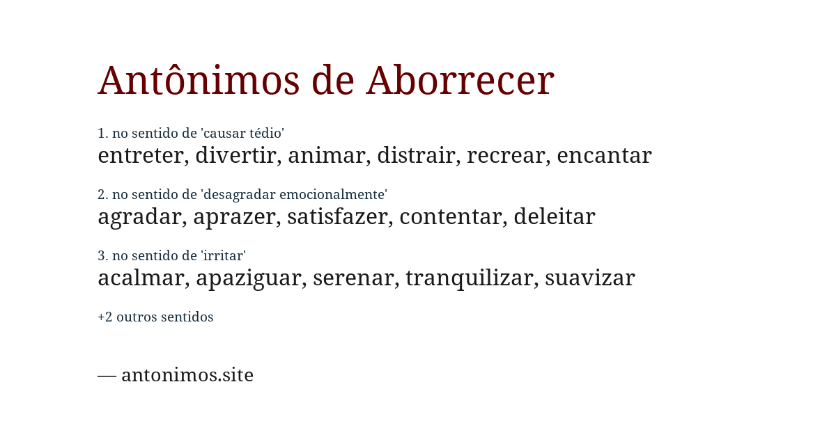 Antônimo de aborrecer