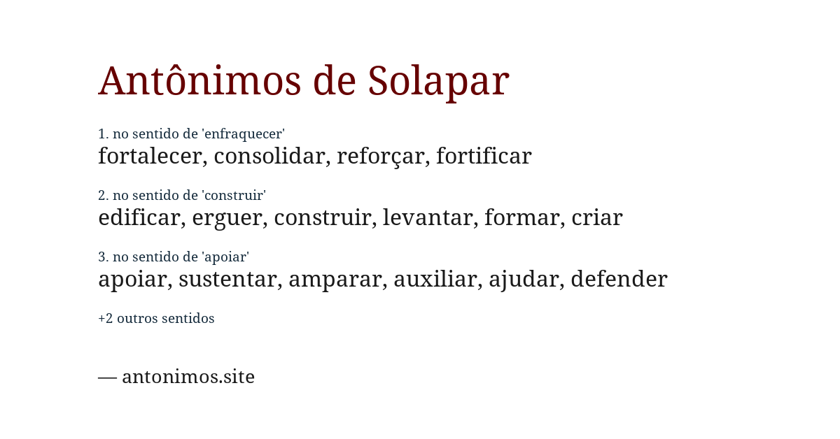 Antônimo de solapar