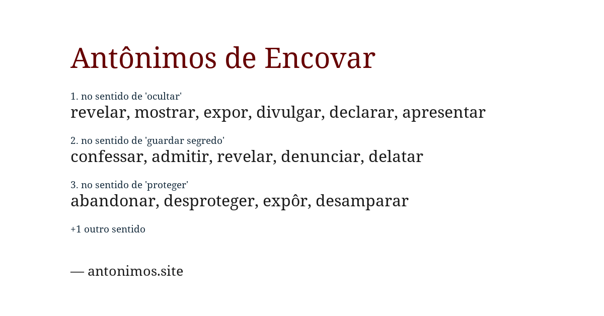 Antônimo de encovar