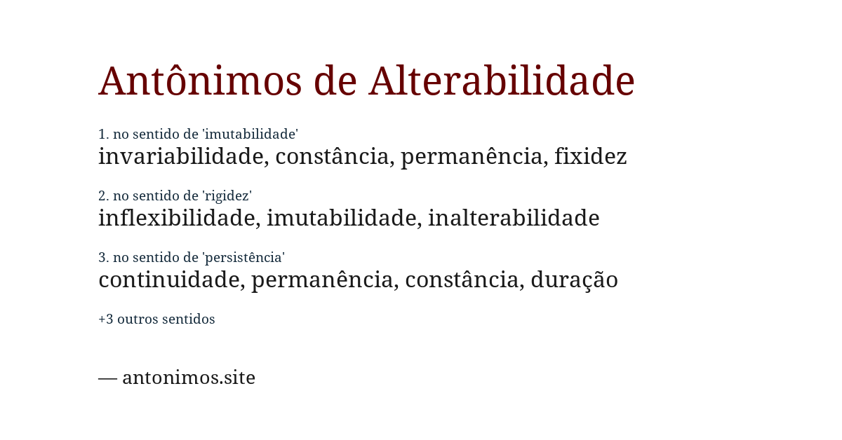 Antônimo de alterabilidade
