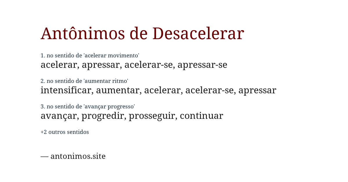 Antônimo de desacelerar