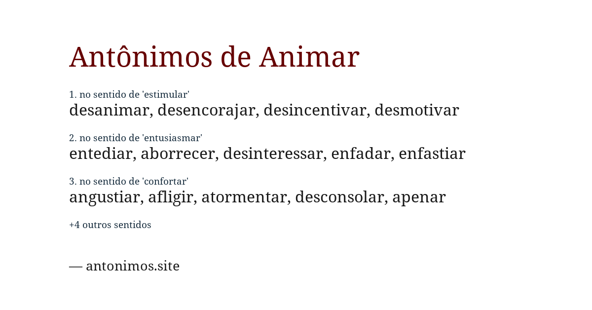 Antônimo de animar