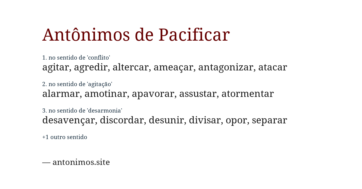 Antônimo de pacificar