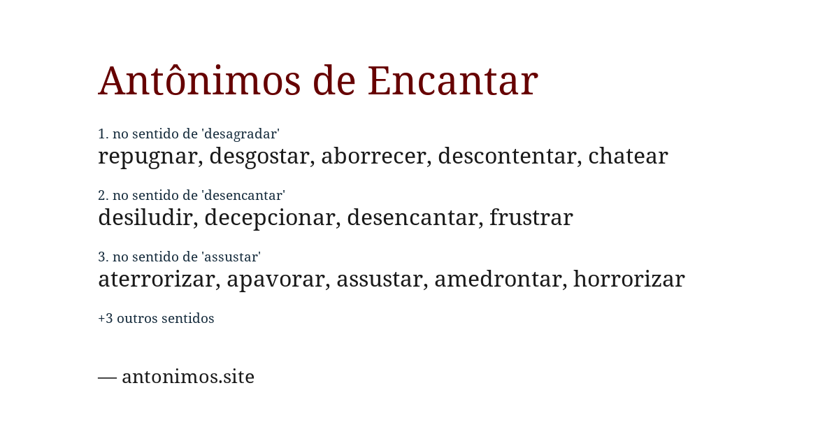 Antônimo de encantar